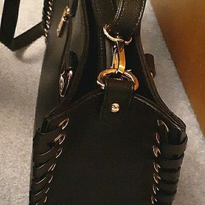 Like-New Black Rivet Handbag(s) Black & Grey
